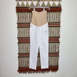 AG Adriano Goldschmied The Stilt Roll-Up Maternity capris, white